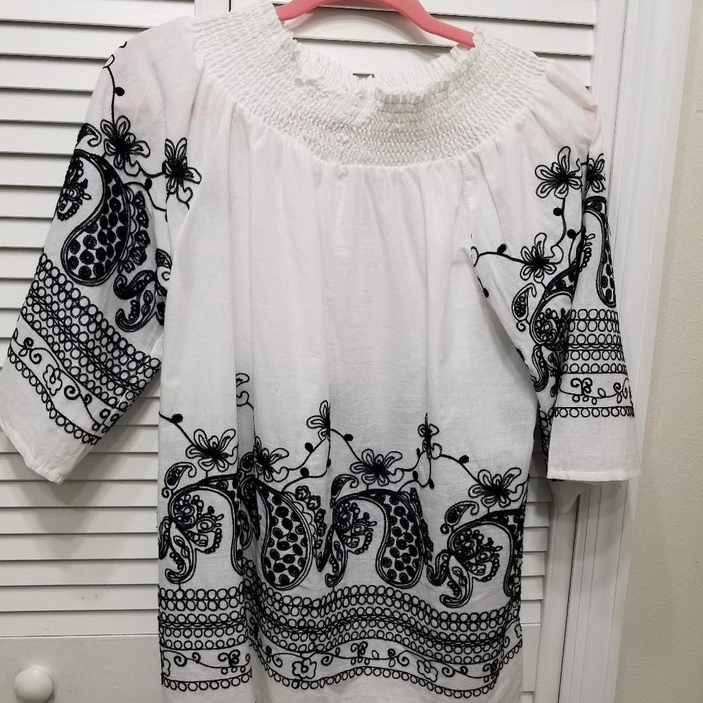 peasant type embroidered top